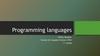 Programming languages