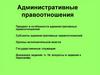 Административные правоотношения. Органы исполнительной власти
