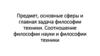 Предмет, основные сферы и главная задача философии техники. Соотношение философии науки и философии техники