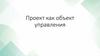 Проект как объект управления