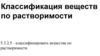 Классификация веществ по растворимости