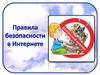 Правила безопасности работы в интернете. Правила