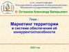 Маркетинг территории в системе обеспечения её конкурентоспособности
