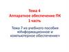 Тема 4. Аппаратное обеспечение ПК 1 часть