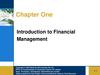 Chapter One. Introduction to Financial Management