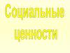 Социальные ценности