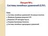 Системы линейных уравнений  (лекция № 2)