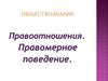 Правоотношения. Правомерное поведение. 10 класс