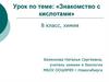 Знакомство с кислотами. 8 класс, химия
