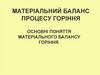 Матеріальний баланс процесу горіння. Основні поняття матеріального балансу горіння