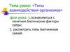 Типы взаимодействия организмов
