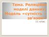 Реляційні моделі данних. Модель «сутність – зв’язок»
