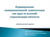 Формирование коммуникативной компетенции как одно из условий социализации личности педагогический проект