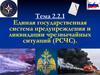 Единая государственная система предупреждения и ликвидации чрезвычайных ситуаций (РСЧС). Тема 2.2.1