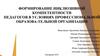 Формирование инклюзивной компетентности педагогов в условиях профессиональной образова-тельной организации
