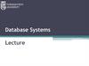 Database Systems. Lecture
