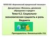 Социально-экономическая сущность и роль бюджета