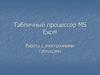 Табличный процессор MS Excel. Работа с электронными таблицами