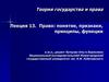 Право: понятие, признаки, принципы, функции. Лекция 13