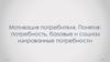 Мотивация потребителя. Понятия: потребность, базовые и социализированные потребности