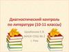 Диагностический контроль по литературе (10-11 классы)