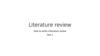 Literature review. How to write a literature review. Part 1