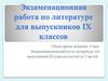 Экзаменационная работа по литературе для выпускников IX классов