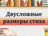 Двусложные размеры стиха