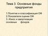 Основные фонды предприятия. Тема 3
