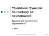Узнавание функции по графику ее производной