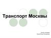 Транспорт Москвы. Организация работы транспорта в мегаполисе