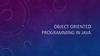 Object oriented programming in java