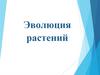 Эволюция растений  (7 класс)