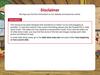 Disclaimer. Warm Up Questions