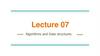 Algorithms and Data structures. Lecture 07
