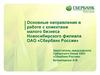 Основные направления в работе с клиентами малого бизнеса Новосибирского филиала ОАО «Сбербанк России»