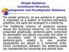 Simple Sentence. Constituent Structure. Syntagmatic and Paradigmatic Relations