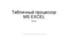 Табличный процессор MS Excel