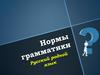 Нормы грамматики