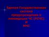 Единая Государственная система предупреждения и ликвидации ЧС (РСЧС) И МЧС
