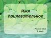 Имя прилагательное. Русский язык. 5 класс