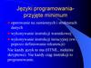 Języki programowania-przyjęte minimum