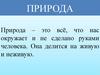 Природа. Разновидность природы