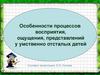 Особенности процессов восприятия, ощущения, представлений у умственно отсталых детей