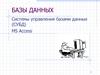 Базы данных. Системы управления базами данных (СУБД). MS Access