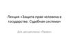 Защита прав человека в государстве. Судебная система