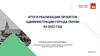 Итоги реализации проектов администрации города Перми за 2022 год