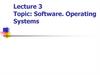 Software. Operating systems  (lecture 3)