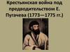 Крестьянская война под предводительством Е. Пугачева (1773—1775 гг.)