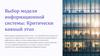 Выбор модели информационной системы